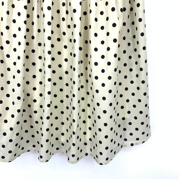 Rhyme Los Angeles Halter Neck Mini Dress Womens Sz M Cream Black Polka Dot - Picture 4 of 6